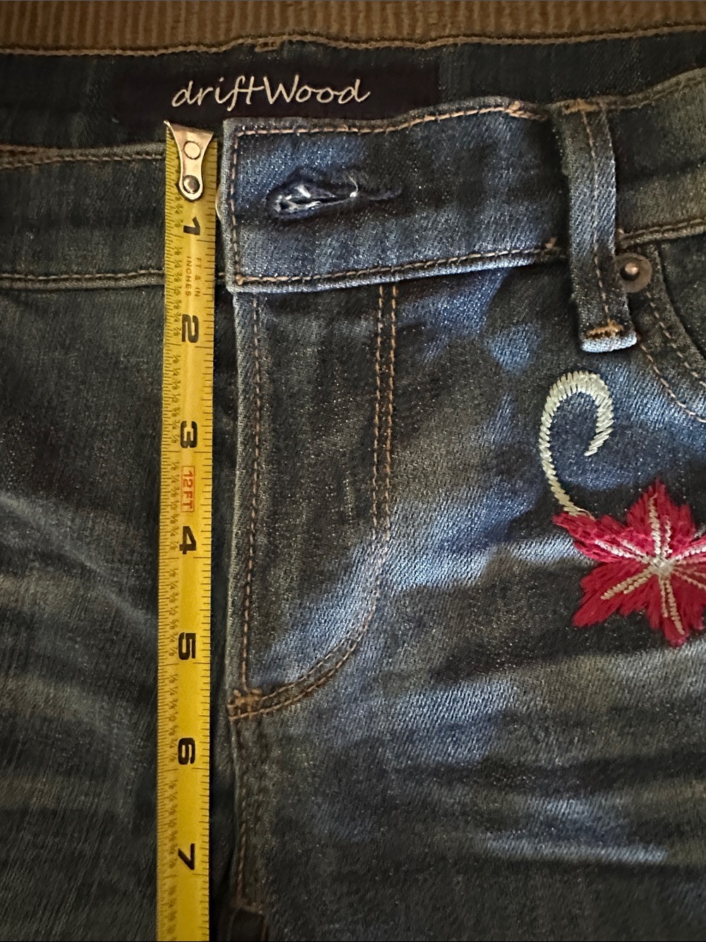 Driftwood Embroidered Skinny Leg Jeans - Picture 7 of 8